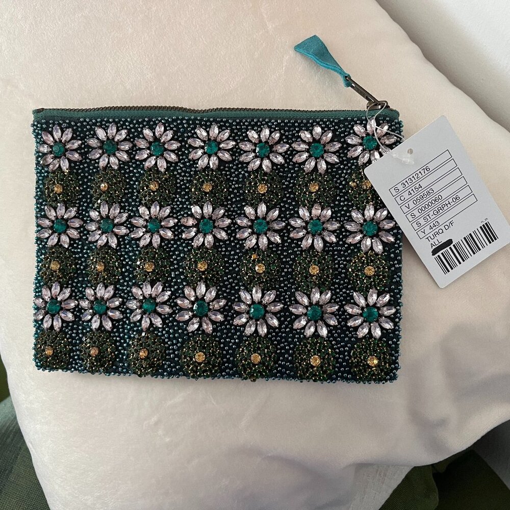 NWT Anthropologie Beaded Clutch purse